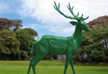 選用古銅色小鹿雕塑 大型城市雕塑 商業街擺件