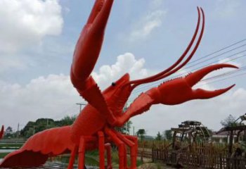 玻璃鋼幾何龍蝦雕塑 庭院仿真雕塑 彩繪擺件