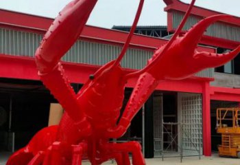 田間龍蝦雕塑 彩繪仿真雕塑 園林擺件