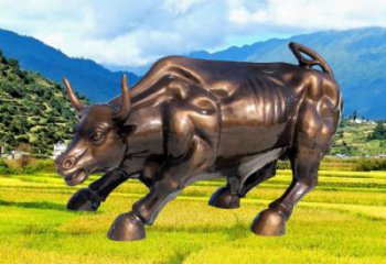 仿真玻璃鋼華爾街牛雕塑 酒店公園雕塑 風景區擺件