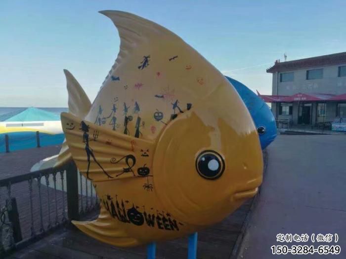 庭院玻璃鋼金魚雕塑 城市古銅色雕塑 音樂小品