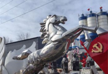 不銹鋼駿馬雕塑廠家 田間彩繪雕塑 仿真擺件