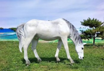 仿古玻璃鋼駿馬雕塑 庭院彩繪雕塑 田間小品