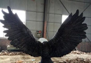 古銅色鑄造老鷹雕塑 大型城市雕塑 商業街擺件