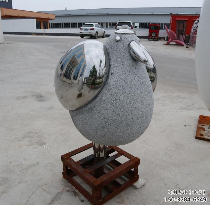 操場鳥類雕塑，公園主題，鏡面工藝