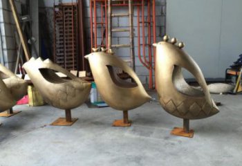 操場鳥類雕塑，公園題材，剪影工藝