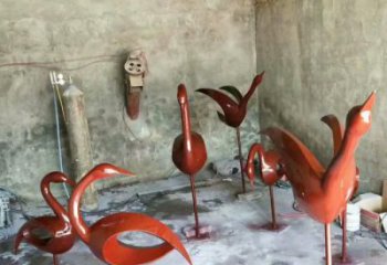 景區鳥類雕塑，噴水造型，剪影工藝