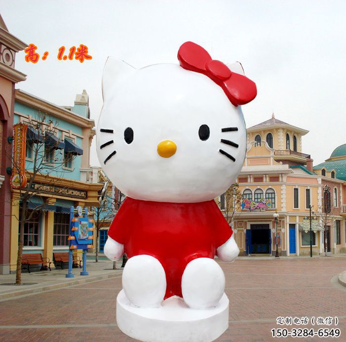 庭院小貓雕塑，現(xiàn)代小品，彩繪工藝