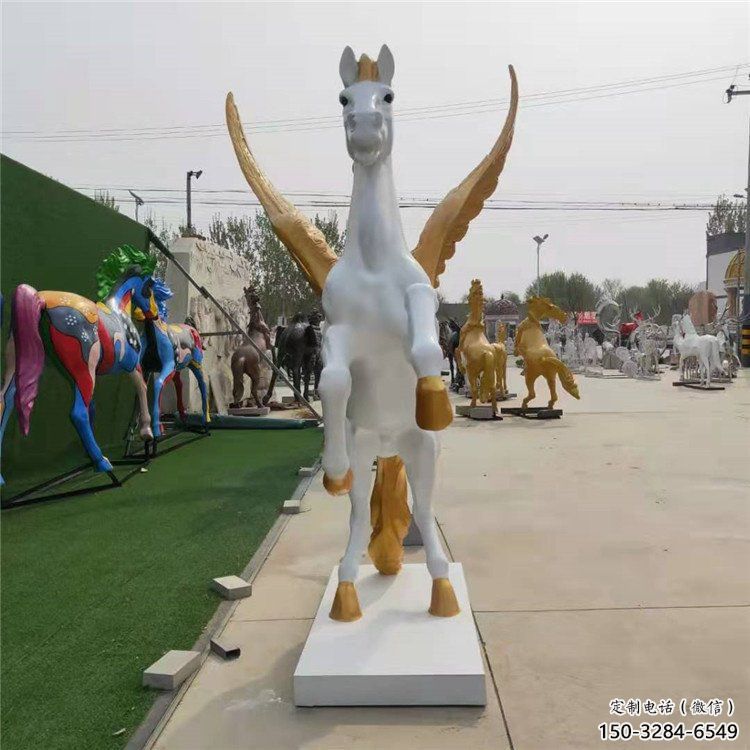 公園天馬雕塑，廣場園林主題，仿古工藝