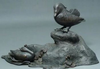 廣場鴛鴦雕塑 公園仿真雕塑 抽象擺件