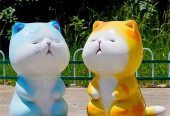 農(nóng)村貓咪雕塑，鏤空海洋雕塑，抽象效果