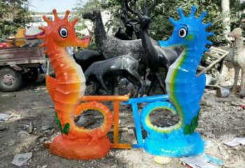 操場河馬雕塑，鏤空海洋雕塑，噴砂制造