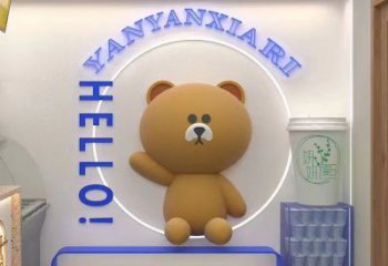 城市布朗熊雕塑，網格體育雕塑，古銅效果