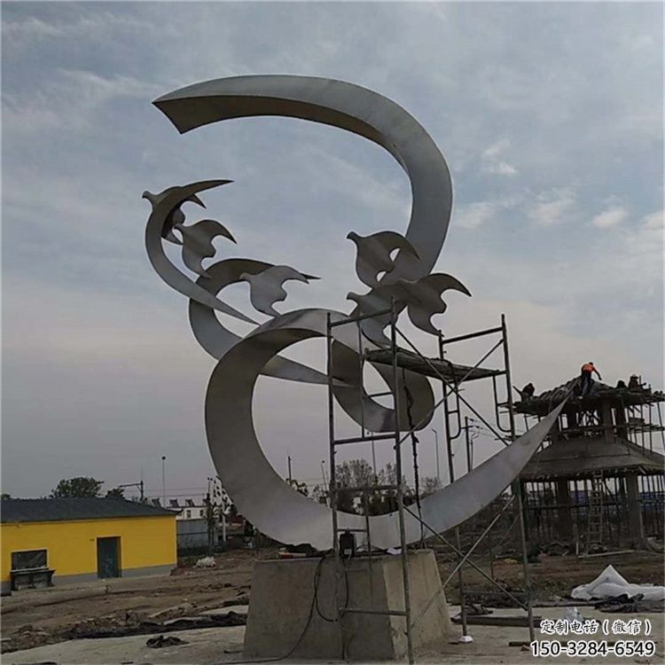 廣場鴿子雕塑，卡通水景雕塑，抽象效果