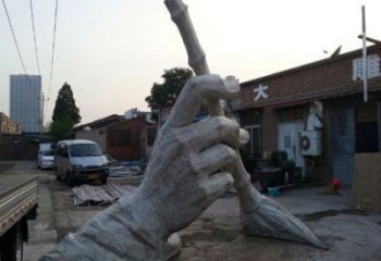 校園毛筆雕塑，拉絲景觀雕塑，抽象主題