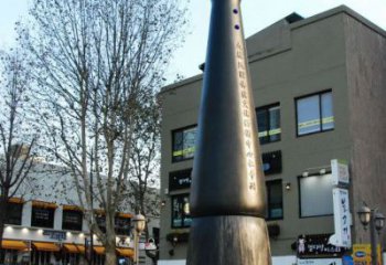 廣場毛筆雕塑，抽象水景雕塑，抽象效果