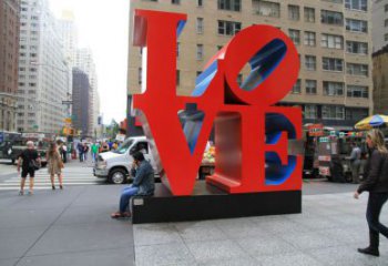 戶外景觀雕塑，鍍銅字母雕塑，鏡面工藝