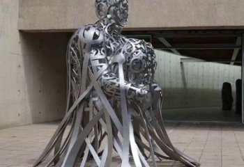 公園字母人物雕塑，噴砂發光雕塑，鑄銅工藝