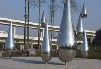廣場(chǎng)水滴雕塑，抽象水景雕塑，抽象效果