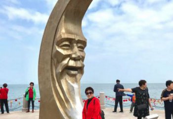 酒店月亮雕塑，鍍金歐式雕塑，仿古擺件