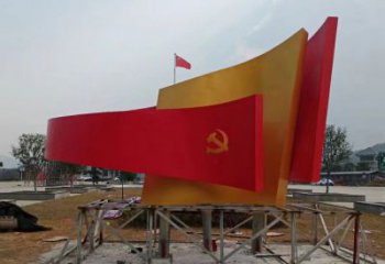 廣場書卷雕塑，抽象水景雕塑，抽象效果