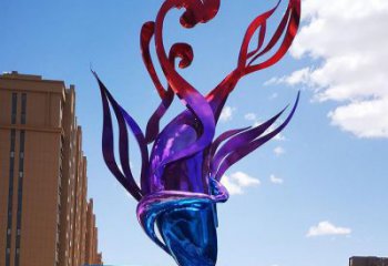 室內海浪雕塑，拉絲景觀雕塑，抽象效果