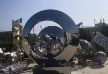 步行街圓環(huán)雕塑，鍛造景觀雕塑，鏤空方式