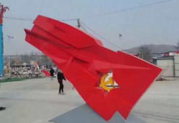 售樓部黨徽雕塑，戶外景觀雕塑，烤漆題材