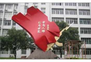 城市紅旗雕塑，烤漆黨建雕塑，古銅效果