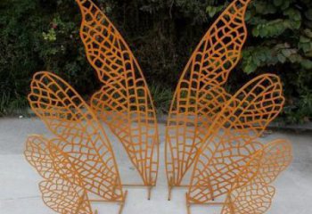 操場翅膀雕塑，鏤空景觀雕塑，噴砂制造