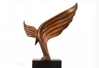 街道翅膀雕塑，鍛造景觀雕塑，古銅效果