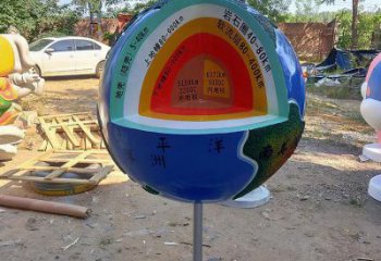 商業(yè)街地球雕塑 烤漆擺件 彩繪雕塑