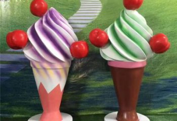 美陳雪糕雕塑 異形噴水小品 酒店雕塑