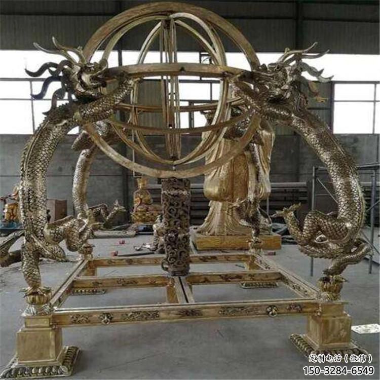戶外地動儀雕塑，鍍金歐式雕塑，鍍金工藝