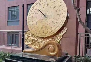 小區地動儀雕塑，拉絲景觀雕塑，抽象效果