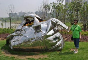 鍛造包包雕塑 懸空餐飲店小品 戶外雕塑