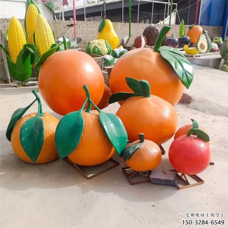 創意橙子雕塑 啞光景觀水果雕塑 公園雕塑