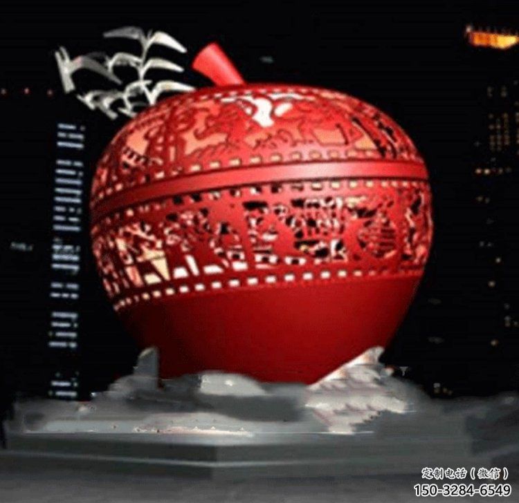 風景區蘋果雕塑 售樓處廣場雕塑 仿真擺件