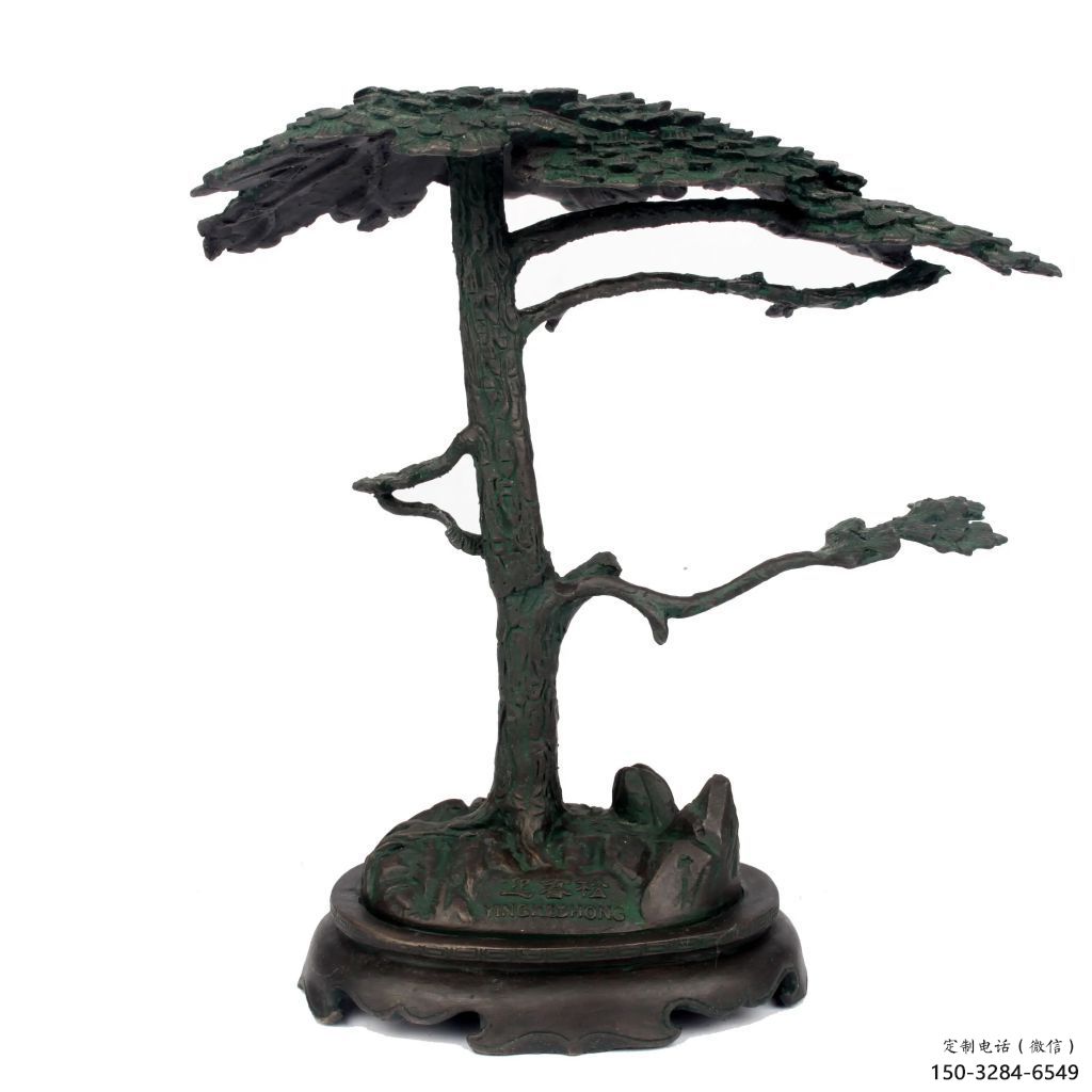 街道松樹雕塑 現代景觀植物雕塑 彩繪大樹雕塑