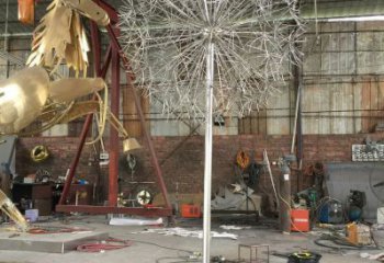 公園蒲公英雕塑 戶外花卉雕塑 抽象植物雕塑