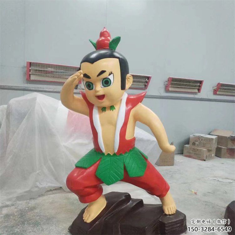 彩繪葫蘆娃雕塑廠 卡通雕塑 步行街擺件