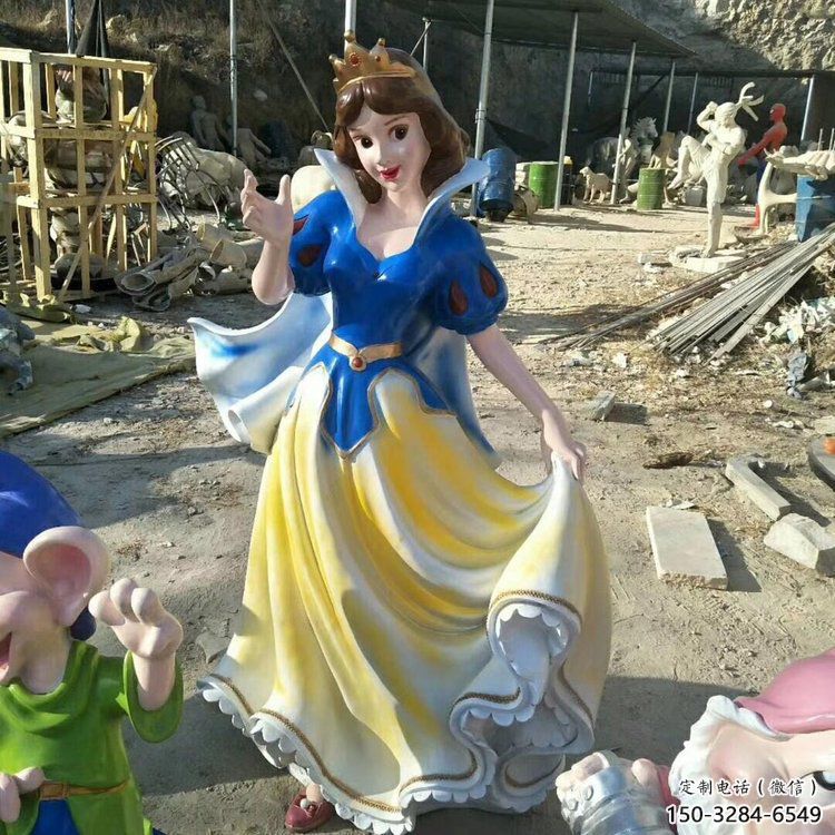 街道白雪公主雕塑 現代景觀動漫雕塑 彩繪卡通雕塑