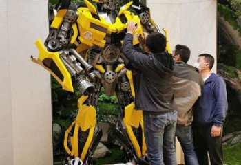 大門口機器人雕塑廠家 發光公園卡通雕塑 仿真動漫雕塑