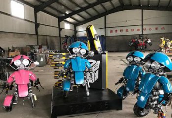 房地產(chǎn)機(jī)器人雕塑廠家 現(xiàn)代景觀動(dòng)漫雕塑 幾何卡通雕塑