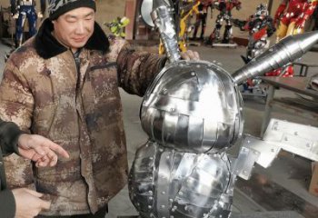 酒店機(jī)器人雕塑廠家 景觀美陳卡通雕塑 現(xiàn)代動漫雕塑