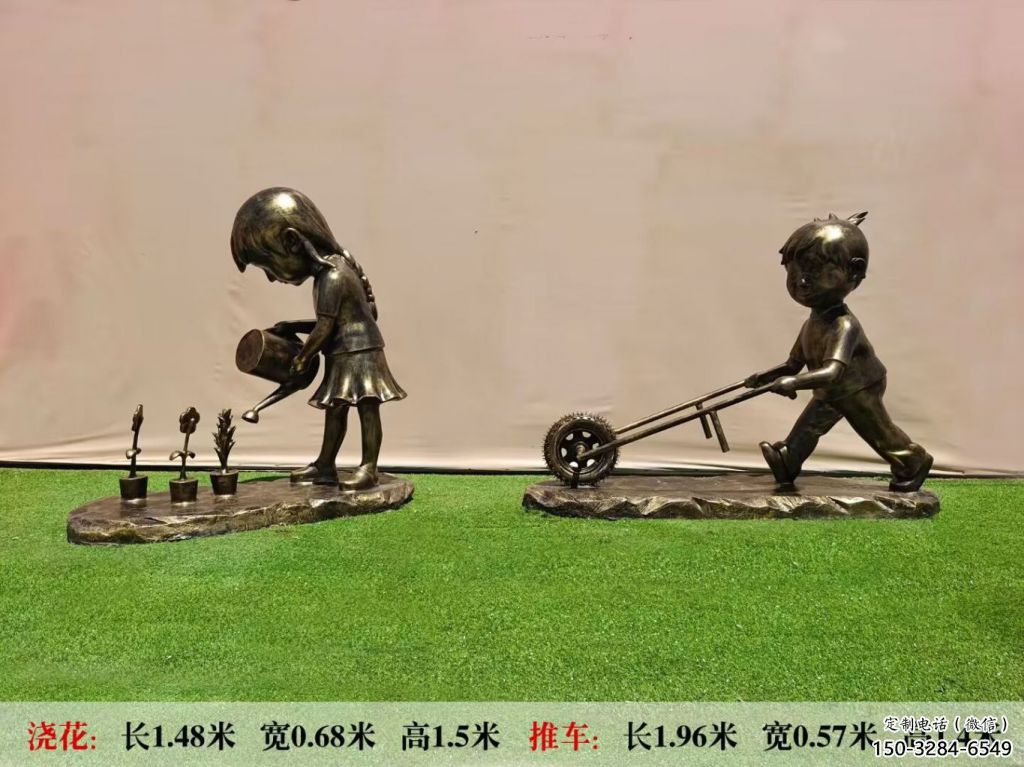 抽象獨輪車雕塑 店門口彩繪雕塑 步行街擺件