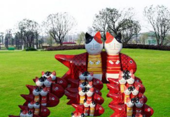 卡通機器貓雕塑 店門口園林雕塑 動漫小品