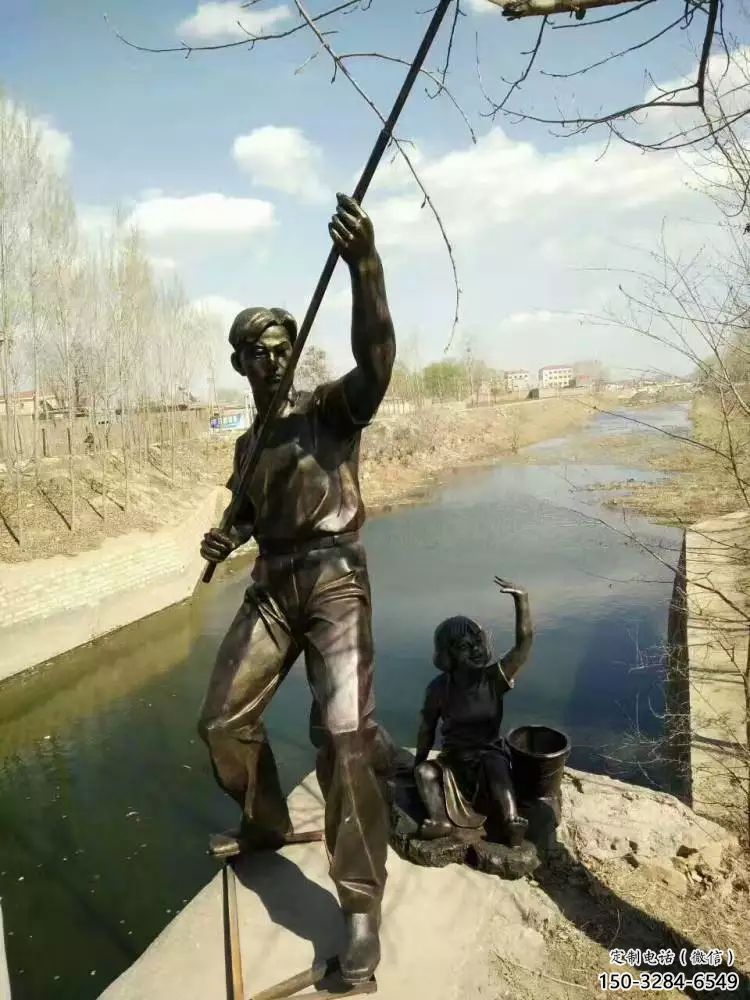 民俗船夫雕塑 酒店公園雕塑 風景區擺件