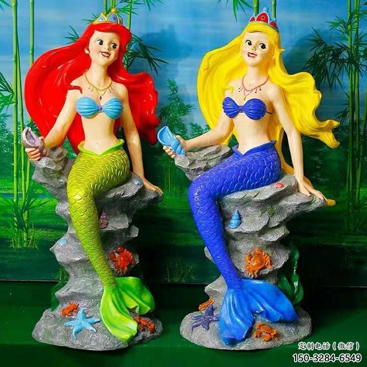 動(dòng)漫美人魚雕塑 店門口園林雕塑 卡通小品
