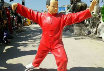 房地產武術雕塑 剪影功夫雕塑 鍛造練拳雕塑